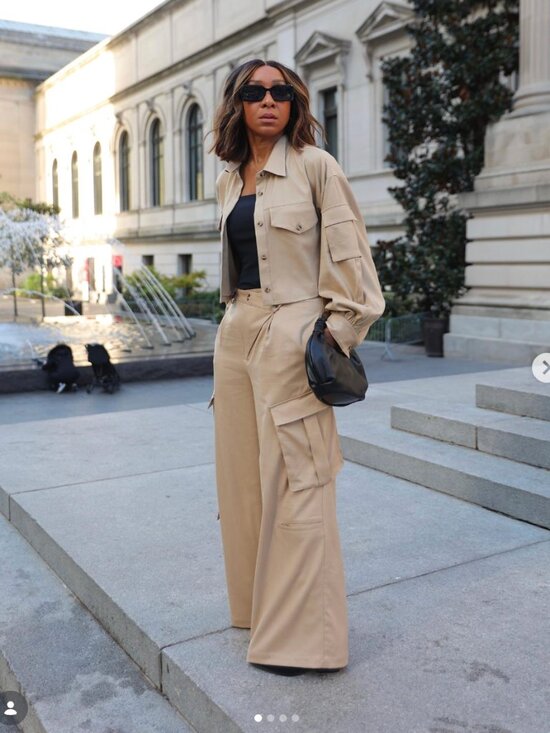 The Drop Pants - The Drop Travertine Asymmetrical Wide-Leg Cargo Pant Size S NWT
